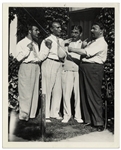 8" x 10" Glossy Photo From the 1933 Film "Turn Back the Clock" Featuring Moe, Larry & Curly as Wedding Singers -- Diagonal Crease, Else Very Good Condition